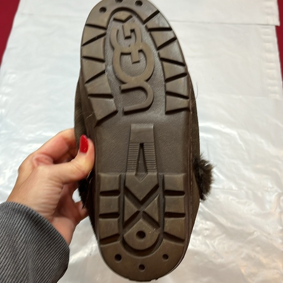 Ugg Sunburst BOOTS BROWN suede sheepskin 12” Tall wool lined pull on size 6 USA - Picture 10 of 12
